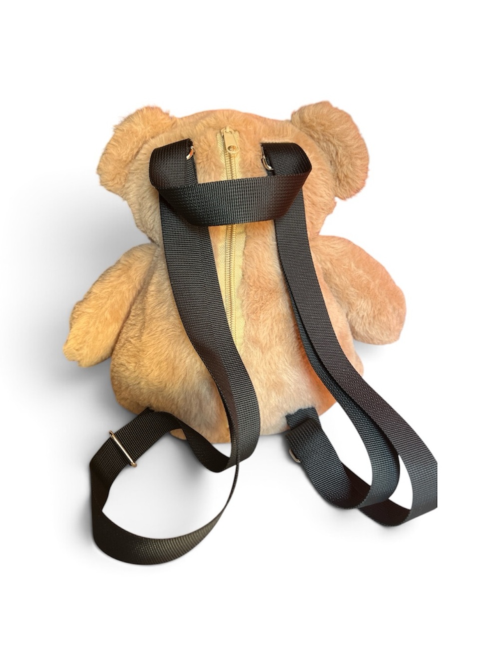 Broken Hearted Zombie Bear Plush Backpack - Beige with Pink Heart - Picture 2 of 5